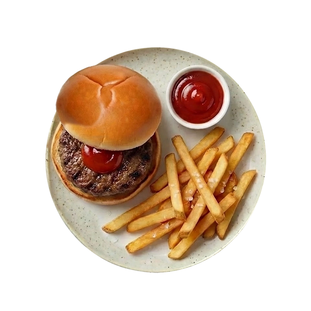 Hamburger med chips